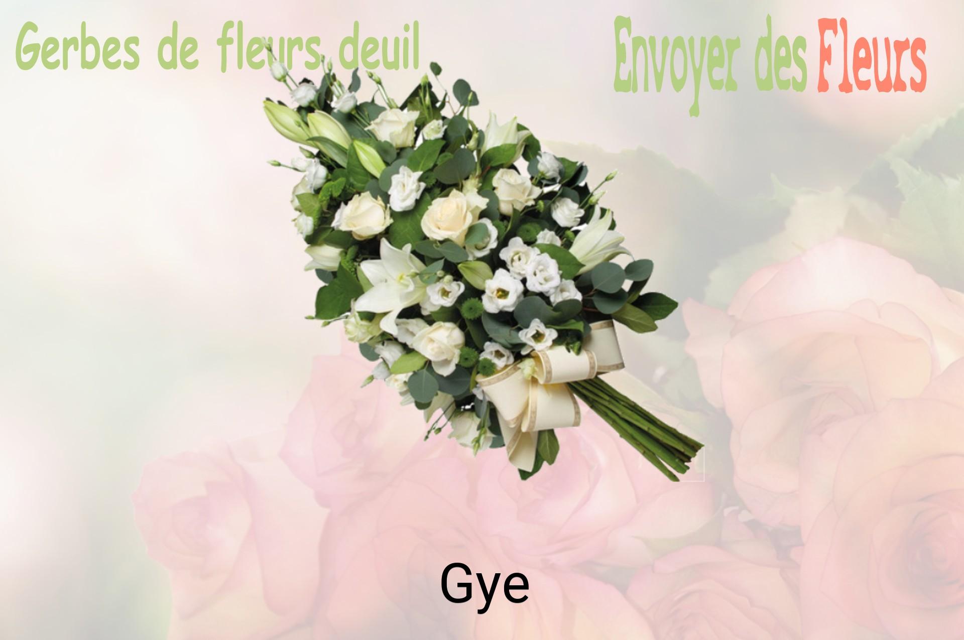 Gerbe de fleurs de deuil livrée à Gye